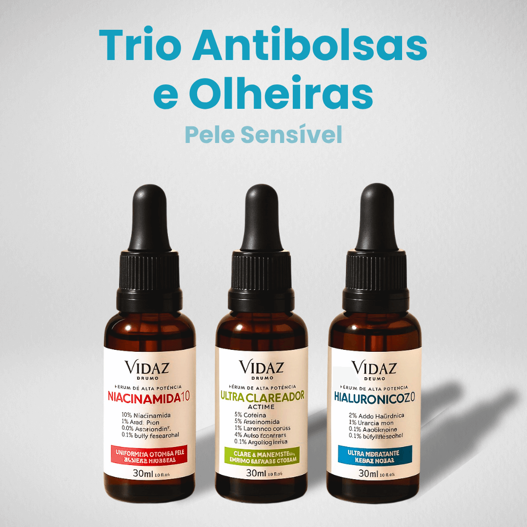Trio Antibolsas e Olheiras pele sensível + Hidratante GRÁTIS