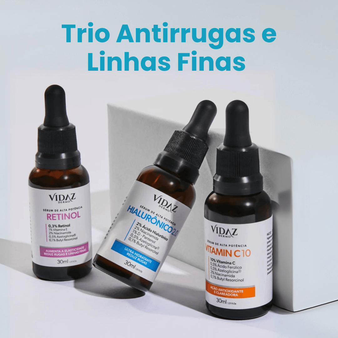 Trio Antirrugas e linhas finas + Hidratante GRÁTIS