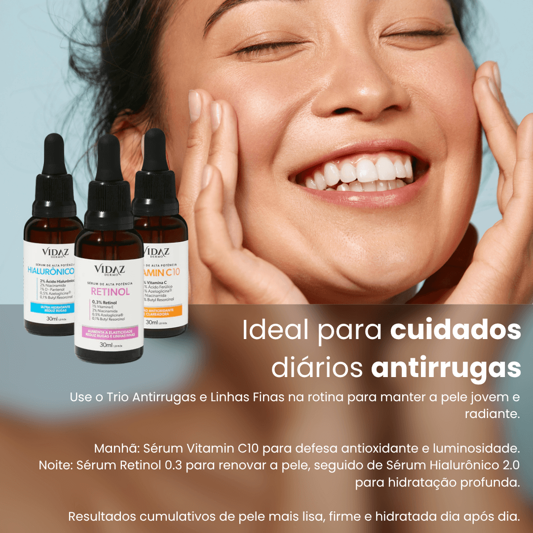 Trio Antirrugas e linhas finas + Hidratante GRÁTIS