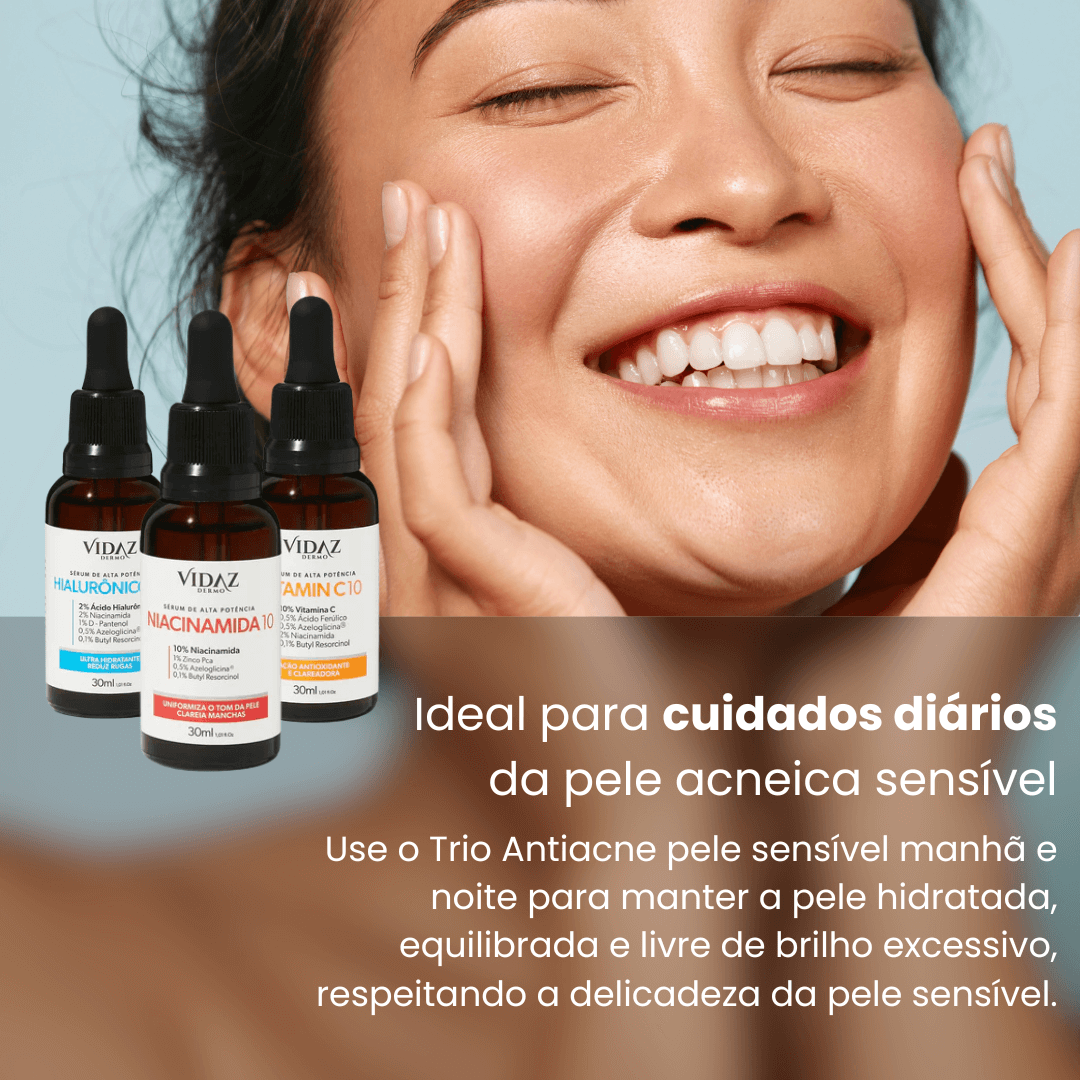 Trio Antiacne pele sensível + Hidratante GRÁTIS